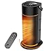 Calefactor y Bajo Consumo Negro - 2000W Cerámico PTC, 4 Niveles de Potencia y 70° Oscilación, Control Remoto, Protección contra Vuelcos y Sobrecalentamiento, Calentador para Dormitorios/Oficinas/Salón