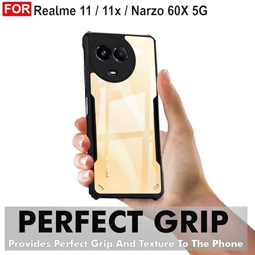 Image of Amazon Brand - Solimo Back Case Cover for Realme Narzo 60X 5G (Polycarbonate, Thermoplastic Polyurethane Matte Black)