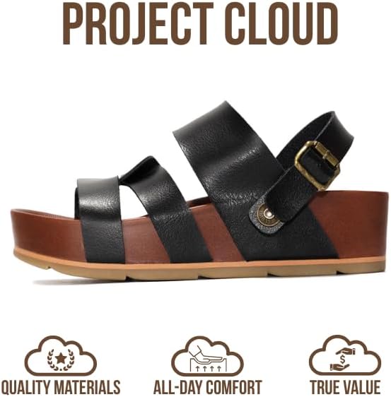 Project Cloud Platform Sandals Women – Strappy Wedges with Comfortable Plush & Soft Insole – Lightweight & Non Slip Platform Sandals for Women 2026 (Proud) - Image 4