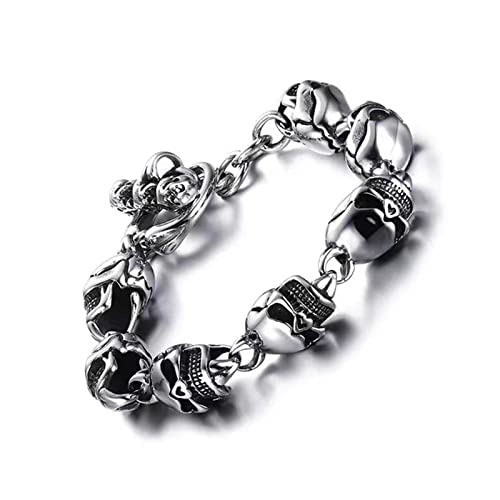 Bracelet multi-crânes pour affirmer votre style punk sans fausse note
