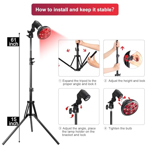 Image of wolezek Red Light Therapy Lamp, 660nm Red and 850nm Near Infrared LED