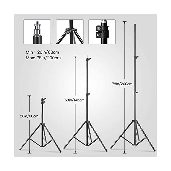 Abeststudio Fotostudio Set Studioleuchte Fotolampe Studioset Studiolampe Stativ Höhestellbare Lampenstativ mit Softbox 2… – Bild 7