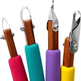 Generchin Set D'Outils de Sculpture en Poterie, 4 Pièces, Outils de Sgraffito à Angle Ajus...