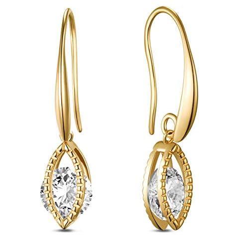 SHEGRACE Pendientes de gancho con colgante de hojas de Zircon AAA Cover