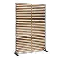 Metal Privacy Screen Outdoor Privacy Screen 72" H×47" W, Freestanding Decorative Privacy Screen for Balcony Patio Lawn Garden, Privacy Fence Privacy Panel-Wooden Color