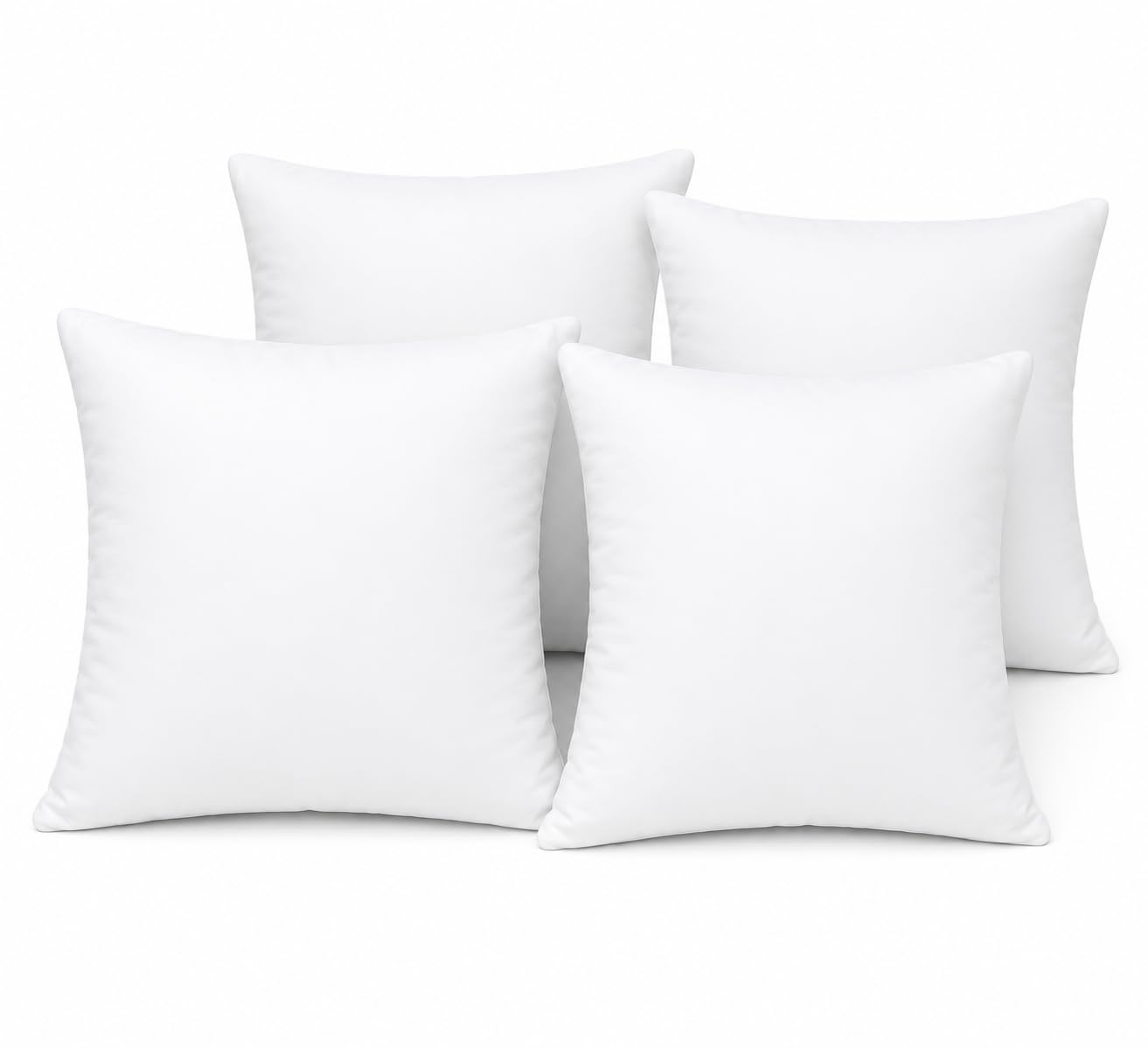 Cushion Inserts 50x50 cm (20x20 inch) Hollow Virgin Fibre Inner Pads for Sofa or Bed – Hypoallergenic Cushion pads polyster square Standard stuffer pack of White Cushion Fillers (Pack of 4)