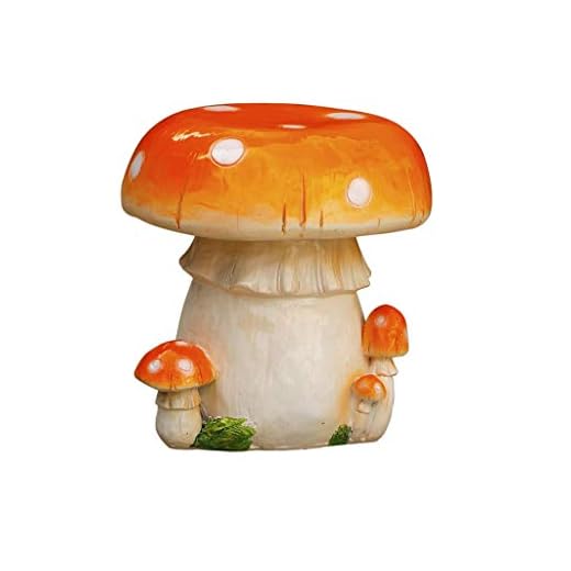 HUOQILIN Colorful Mushroom Stools and Chairs Fiberglass Sculpture Garden Outdoor Patio Decoration Products Cartoon Casual Decoration (Color : D)