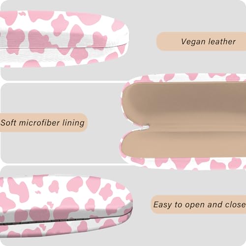 Image of Eyeglasses Case Hard Shell Protective Case for Glasses Eyeglass Box with Cleaning Cloth for Girls Women Cute Aesthetic