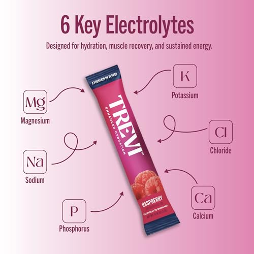 Image of TREVI Electrolytes Powder Packets, Sugar Free Hydration, Raspbery 28 Count