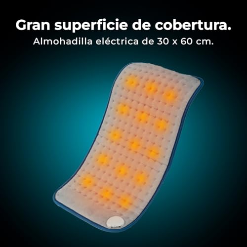 Cecotec HeatComfort 6000 termopad. Cuscinetto termico 30 x 60 cm, ideale per sollievo lombare, collo e spalle, con regolazione della temperatura e materiale morbido. - Immagine 1