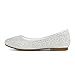 DREAM PAIRS Girls Mary Jane Ballerina Flat Shoes, Muy-Shine-Silver Glitter - 4 Big Kid (Muy-Shine)