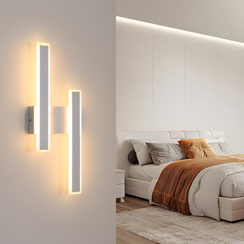 DELIPOP Applique da Parete Interno LED, 32W 3600LM Bianco Lampada da Parete Moderna Lunga, Creativo Lampada a Muro LED per Camera da Letto Soggiorno Corridoio Sala da Pranzo, Bianco Caldo 3000K