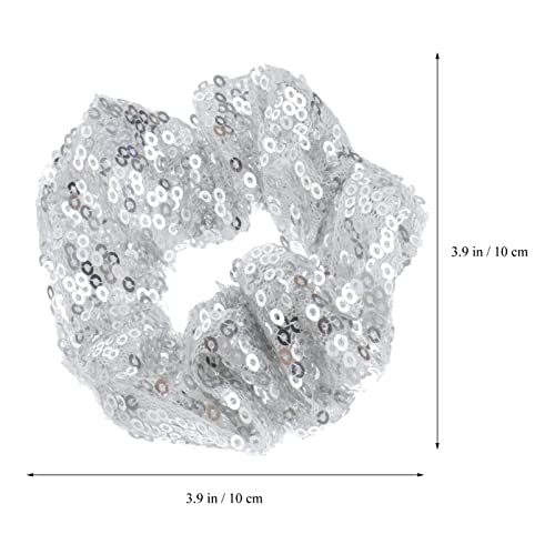 Lurrose 2PCS Christmas Sequins Scrunchies Elastic Hair Ties Ponytail Holders Bun Cover Hair Accessories for Women Teen Girls - Image 2