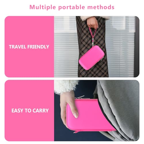 Image of Supmay Carrying Case for GAMPLAE Handheld Game for Kids, 258 Retro Video Games Portable Gaming Player Storage Holder Travel Bag with Mesh Pocket for 3 Game Cards, Earphone,USB Cable, RoseRed
