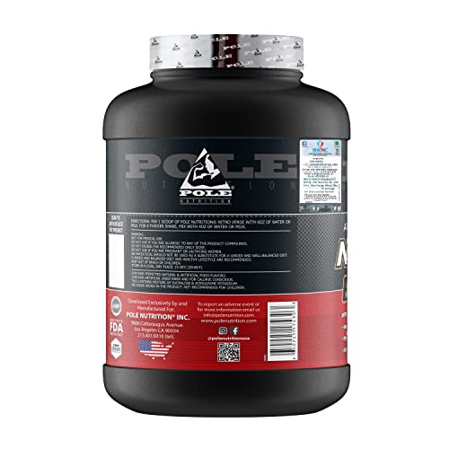 Image of Pole Nutrition Nitro Verge Advanced Whey | Isolate Proteins | Rich Chocolate Flavor | 5lbs, 76 Servings (2268g) - Elevate Your Fitness with Premium Whey Isolate
