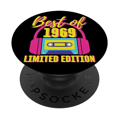 54 cumpleaños mejor de 1969 cinta de casete retro fiesta de los años 80 PopSockets PopGrip Intercambiable