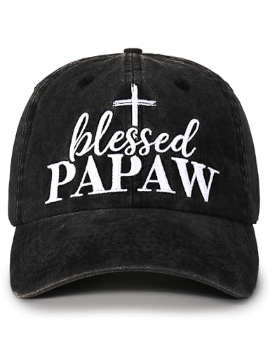 Image of InnoBeta Blessed Papaw Gifts Hat for Men, Papaw Gifts for Christmas, Birthday, Adjustable Embroidered Baseball Cap