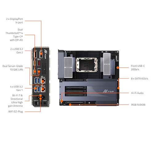 Image of GIGABYTE W790 AI TOP Intel Xeon W Processor Motherboard (LGA4677), E-ATX, DDR5, 6X M.2, PCIe 5.0, Thunderbolt 4, WIFI7, 10GbE LAN, EZ-Latch