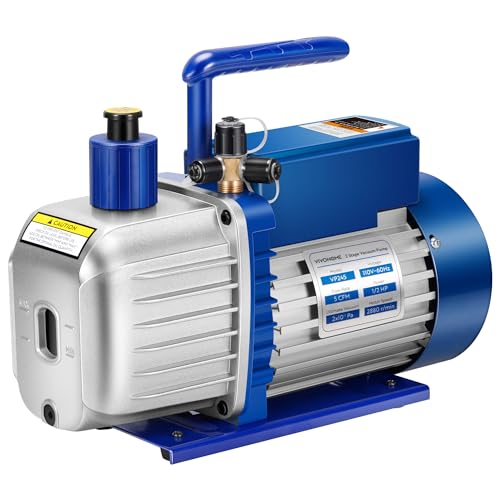 VIVOHOME 1/2 HP 5 CFM 2 Stage A2L HVAC Vacuum Pump Sparkless Motor for R32 R1234yf R454B R134a R22 R410a Systems Auto AC Vacuum Pump for Air Conditioner Servicing with 2 Oil Bottles