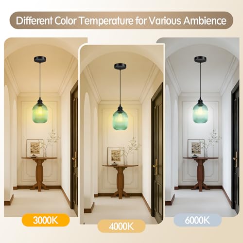 BoostArea Modern Pendant Light Fixtures, Industrial Hanging Ceiling Lamp with Clear Glass Shade, Farmhouse Black Pendant Lighting for Kitchen Island Decor Living Room Hallway Bedroom Dining(2 Pack) - Image 4