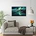 Aurora Borealis Wall Art Painting for Office Bedroom Scenery Landscape Canvas Print Framed Picture Northern Lights Poster Artwork Ready to Hang(12.00