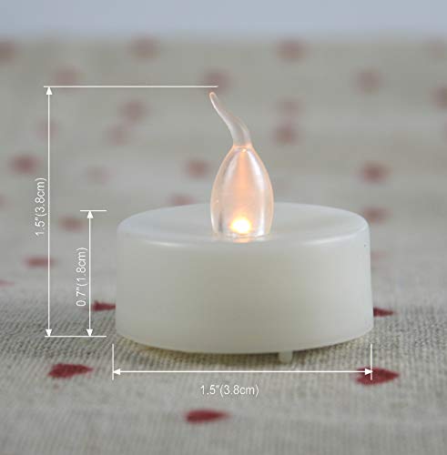 Image of CANDLE CHOICE Battery Operated Flameless Tea Lights Realistic Flickering Electric LED Tealight Candles Set Wedding Party Halloween Christmas Decorations Table Centerpieces Batteries Included 12 Pack