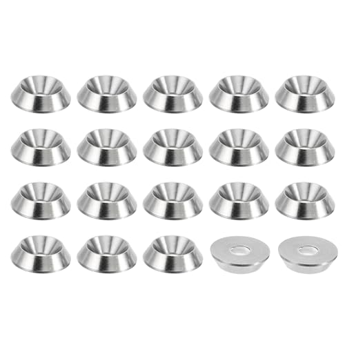 PATIKIL M4 Finition Fraisée Rondelle, 20pcs 13mm Dia. 3,2mm Grand 304 Inox Acier Finition Tasse Rondelle Vis Boulon Tête Joint pour Industriel Construction