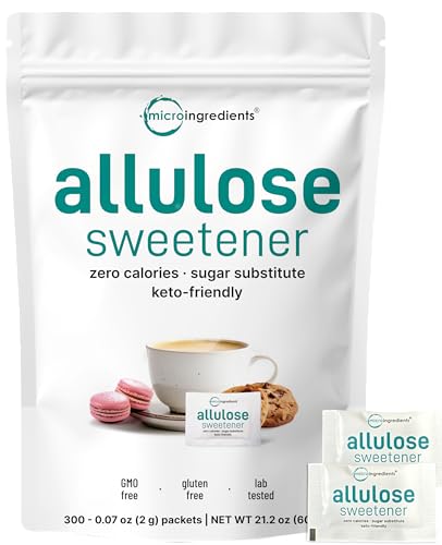 Allulose Sweetener, 300 Packets | Zero Calorie, Plant Based Sugar Substitute, No After Taste | Best for Coffee, Drinks, Tea, Snacks, Cooking, & Baking | Keto Diet & Vegan Friendly | Erythritol Free