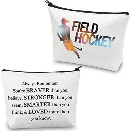 Field Hockey Gift for Women Makeup Bag Field Hockey Player Gift Field Hockey Girls Gift Field Hockey Lover Gift Cosmetics Bag (Field Hockey Bag)