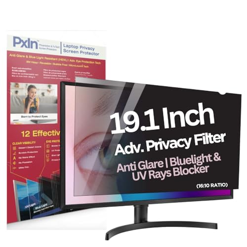 Image of Pxin Phoenix Innovations 19.1 Inch (16:10) Monitor Privacy Screen Filter - NO Eye Strain | Anti-Blue Light + Anti-Glare | Privacy Screen Protector