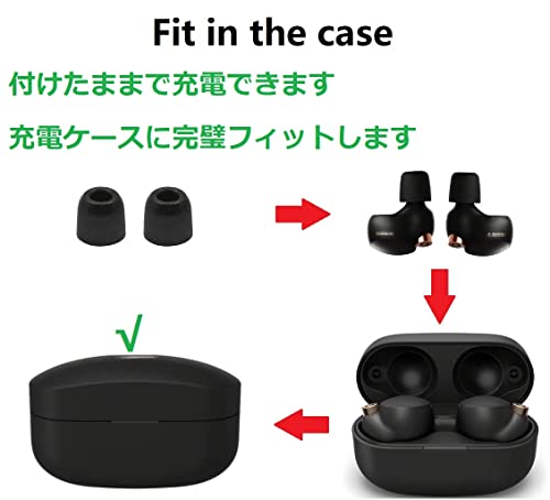 A-Focus 低反発イヤーピース ウレタン製イヤーピース メモリーフォームイヤーチップ SONY用 WF‐1000xm4用 Fit in the Case ノイズアイソレーションイヤーピース フィット感 装着感向上 S/M/L 3ペアセット（XM4F4.0S）