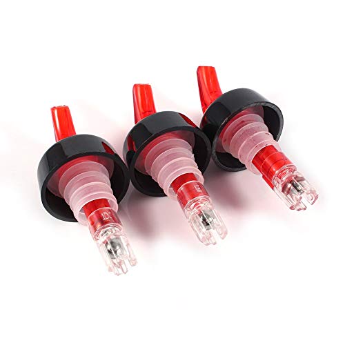 GOTOTOP 15/30/35/50ml Quick Shot Spirit Measuring Liquor Pourer Wine Bottle Pourer Bar Liquor Cocktail Dispenser Spout Stopper Pubs Home Bar, Pack of 1 (15ml, Red)