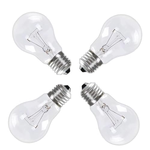 Hrsovii A19 Clear Incandescent Rough Service Light Bulb, 100 Watt Incandescent Light Bulbs, A19 100 WATT Bulbs ,100 Watt, 2700K Soft White, E26 Medium Base, 110-130V (4 Pack)