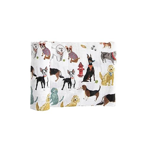 Image of Little Unicorn Premium Cotton Swaddle Baby Blanket | Breathable Fabric | for swaddling, Play, Nursing & More (Woof)