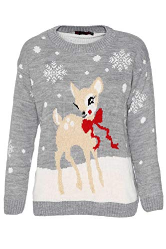 Kids Merry Christmas Knitted Jumper Reindeer Rudolph Top Snowflake Pom Pom Xmas Sweater