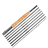 Canne à pêche à la mouche, 2,4 m 3 4 wt ou 2,7 m 7 8 W, 8 pièces portables, en fibre de carbone, poids léger, pour voyage, ruisseau douce, pêche en eau douce (8 pièces de 2,4 m 3 4 wt)
