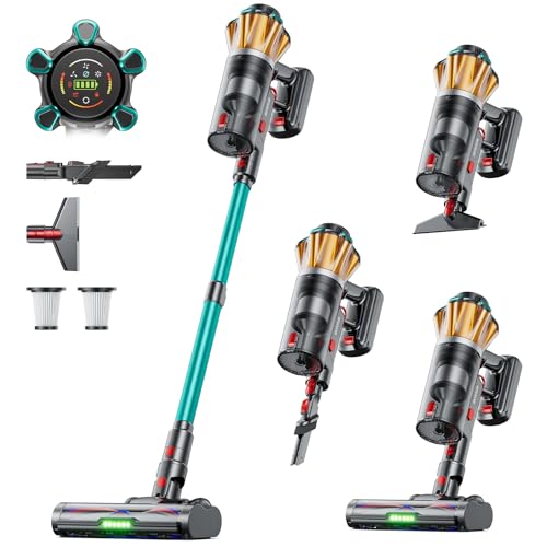 Image of Cordless Vacuum Cleaner, 60Kpa 650W Stick Vacuum with Hurricane Mode, 70-Min Runtime, Anti-Tangle Brush, Self-Standing, LED Display, Cordless Vacuum for Pet Hair, Carpet & Hard Floor, car