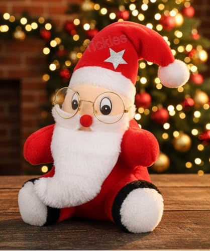 Image of Tickles Christmas Santa Claus Soft Stuffed Plush Toy for Kids Room (Color: Red Size: 30 cm)