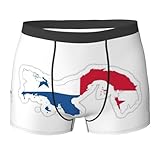 Boxer Shorts Hombre Mapa con La Bandera De Panamá Impreso Sin Etiquetas Boxer Hombre Sin Etiqueta Suaves Ropa Interior Hombres para Deportivos Dormir Boxers,M