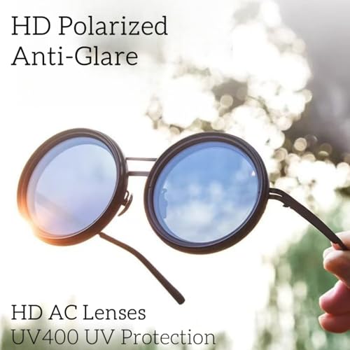 Adjustable Tint Polarized Round Sunglasses for Men, 1-9 Gear Manual Tint Control with ND Filter – Beach Eyewear, Black2