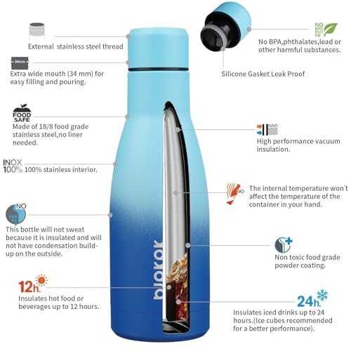 Image of BJPKPK 12 oz Small Mini Water Bottle, Insulated Stainless Steel Flask