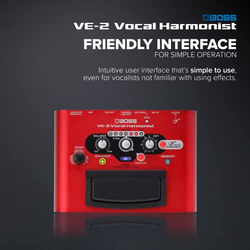 image for BOSS VE-2 Vocal Echo Pedal for Singing Guitarists | Real-Time Vocal Ha