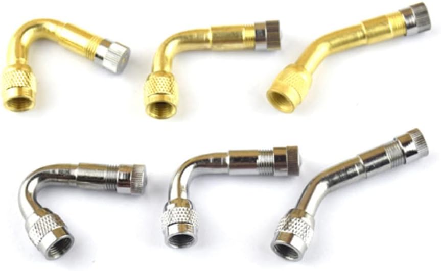 4Pcs Brass Air Valve Stem Extension Adapter for Car Truck and Motorcycle Valve Extension for Easy Tire Inflation Silver