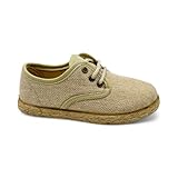 Zapy U400341 - Zapatilla de Lino en Color Beige con Suela de Esparto con Cordones de la Marca Zappy Talla: 25