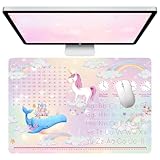 PLLYPE Sottomano da scrivania per bambini, in pelle, per ufficio, casa, 60 x 40 cm, colore: rosa