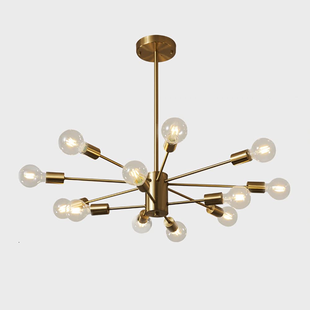 Lustres Spoutnik en cuivre et luminaire à douille E27 pour plafond salon