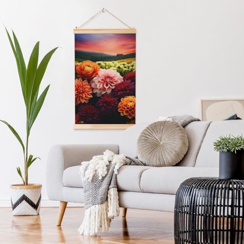Bannière murale fleurie de style vintage avec support en bois véritable prêt à poser - 6