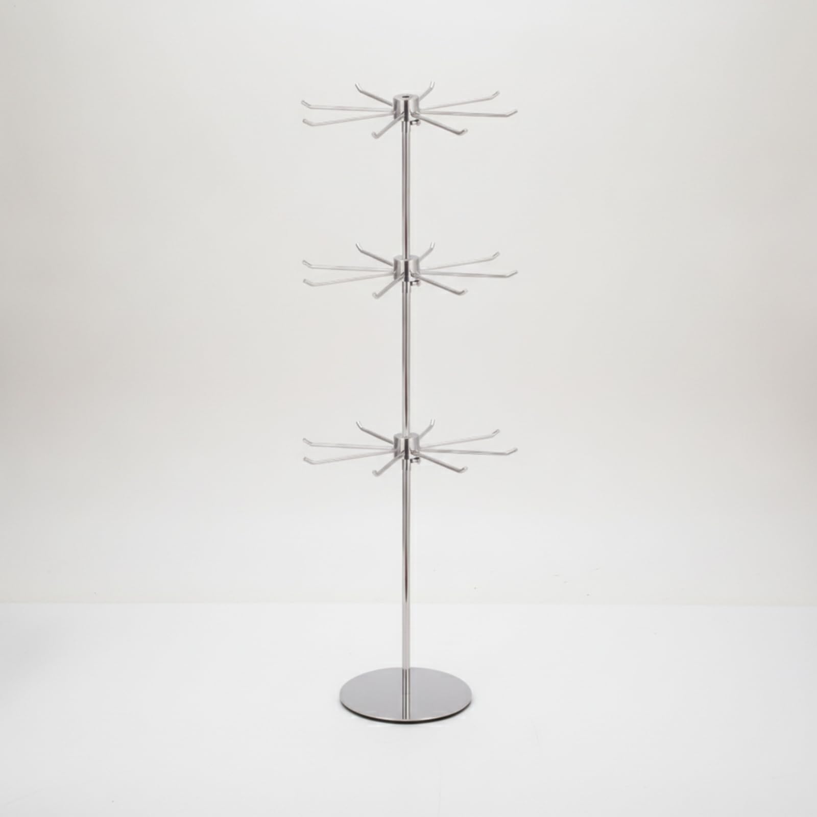 Portagioie Girevole con Ganci Elegante, Effetto Specchio, 1 Livello, Altezza Fissa di 80 Cm