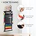 Tilhumt 12 Belts Karate Belt Display Rack with Sticker, Felt Martial Arts Belts Display Holder with Dust Cover, Easily Insert and Remove Belt, Taekwondo Belt Organizer for Adults, Black