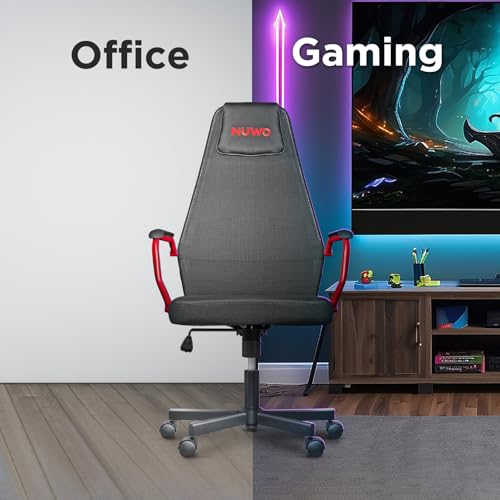 Grid Sedia da Gaming, Girevole, Regolabile in Altezza, Sedia da Scrivania e Ufficio Ergonomica, Seduta e Schienale Traspirante, Portata 110 Kg, Rosso - Sedia gaming - Immagine 6